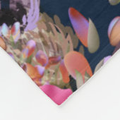 Polaire Couverture rose florale bleu-foncé d'ouatine (Coin)
