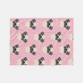 Polaire Couverture rose mignonne de carlin (Devant (Horizontal))