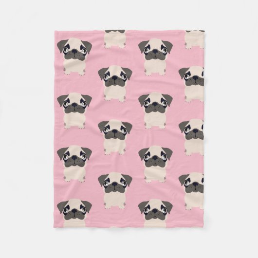 Polaire Couverture rose mignonne de carlin (Devant)