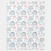Polaire Couverture Rose Navy Boho Cadeau pour Petits Rêveu (Devant)
