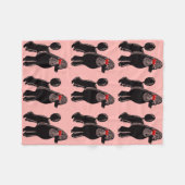 Polaire Couverture rose noire d'ouatine de caniches (Devant (Horizontal))