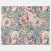 Polaire couverture rose roses (Devant (Horizontal))