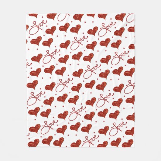 Polaire Couverture Rouge Amour (Devant)