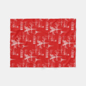 Polaire Couverture rouge d'ouatine de Noël de Paris Joyeux (Devant (Horizontal))