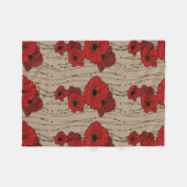 Polaire Couverture rouge élégante d'ouatine de pavots (Devant (Horizontal))