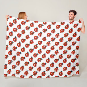 Polaire Couverture rouge et blanche de jet de coccinelles