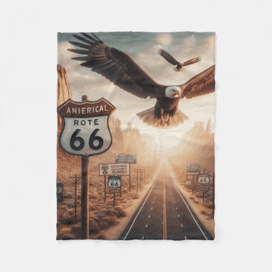 Polaire Couverture route 66 (Devant)