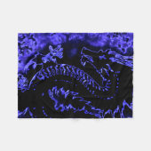 Polaire Couverture samouraï bleue de dragon d'esprit (Devant (Horizontal))