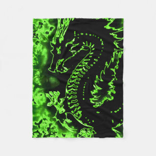 Polaire Couverture samouraï d'esprit de dragon vert