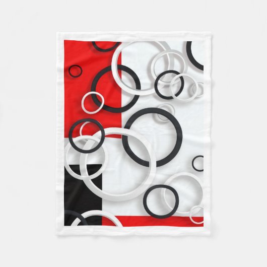 Polaire Couverture Sherpa Cercles Rouge Noir (Devant)