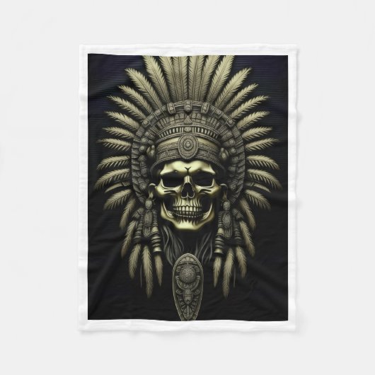 Polaire Couverture Sherpa Crâne Tribal (Devant)