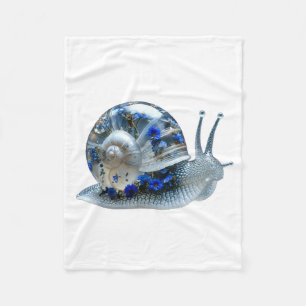 Polaire Couverture Sherpa Escargot Floral Bleu