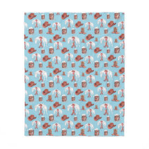 Couverture Sherpa Garçons Mignons Cow-Boy Bleu et