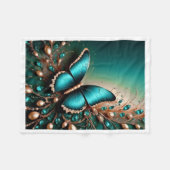Polaire Couverture Sherpa Papillon Sarcelle (Devant (Horizontal))