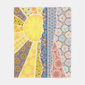 Polaire Couverture Sherpa Patchwork Mountain Sunrise (Devant)