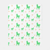 Polaire Couverture Shiba Inu - Cadeau Vert Pastel Minimal (Devant)