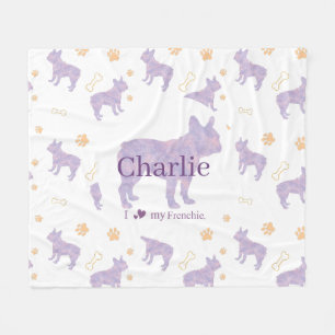 Polaire Couverture silhouette personnalisée bulldog frança