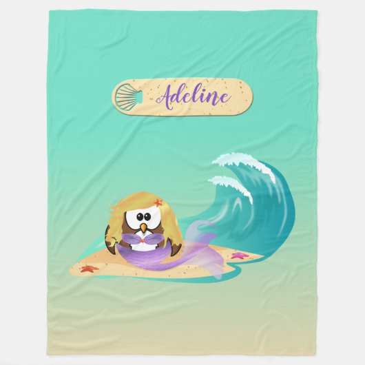Polaire couverture sirène hibou (Devant)