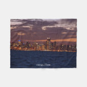 Polaire couverture Skyline de Chicago (Devant (Horizontal))