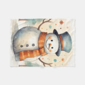 Polaire Couverture Snowman souriante (Devant (Horizontal))