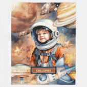 Polaire Couverture spatiale avec nom et conception d'astro (Devant)