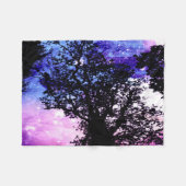 Polaire Couverture spatiale bleu lavande d'arbres noirs (Devant (Horizontal))