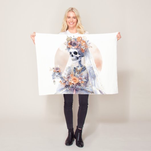 Polaire Couverture squelette d'Halloween éffrayante (En situation)