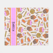 Polaire Couverture Super Halloween personnalisée Retro (Devant (Horizontal))