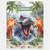 Polaire Couverture T-Rex Fierce Nom personnalisé personnal (Devant)