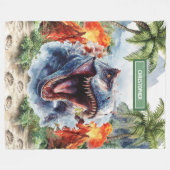 Polaire Couverture T-Rex Fierce Nom personnalisé personnal (Devant (Horizontal))