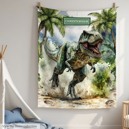 Polaire Couverture T-Rex personnalisée en colère unique po