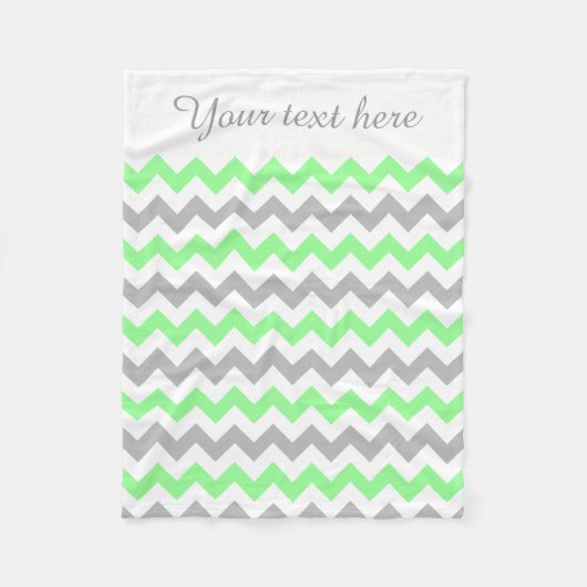Polaire Couverture texte personnalisée verte, blanche, gri (Devant)