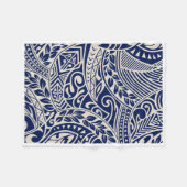 Polaire Couverture Tribale Polynésienne Bleue ADOM (Devant (Horizontal))