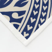 Polaire Couverture Tribale Polynésienne Bleue ADOM (Coin)