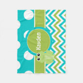 Polaire Couverture turquoise de monogramme de Chevron de (Devant)