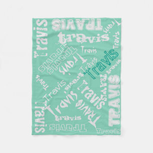 Polaire Couverture turquoise verte et gris pâle Nom Colla