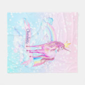 Polaire Couverture Unicorn Couverture Unicorne personnalis (Devant (Horizontal))