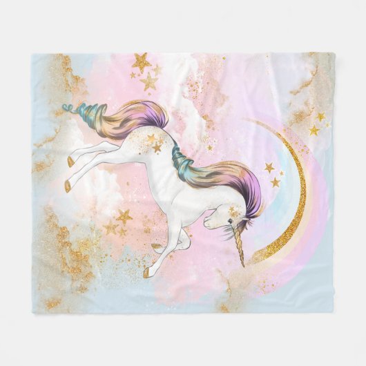 Polaire Couverture Unicorne (Devant (Horizontal))