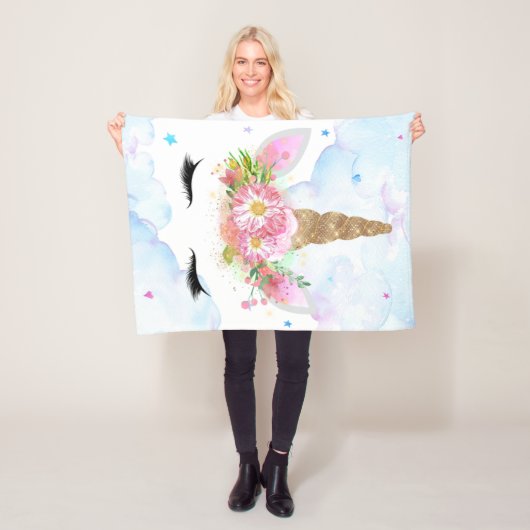 Polaire Couverture Unicorne dormante (En situation)