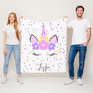 Polaire Couverture Unicorne Face de licorne