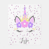 Polaire Couverture Unicorne | Face de licorne (Devant)