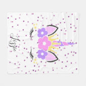 Polaire Couverture Unicorne | Face de licorne (Devant (Horizontal))
