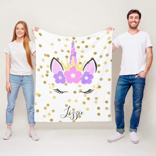 Polaire Couverture Unicorne | Face de licorne (En situation)