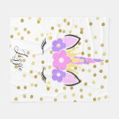 Polaire Couverture Unicorne | Face de licorne (Devant (Horizontal))