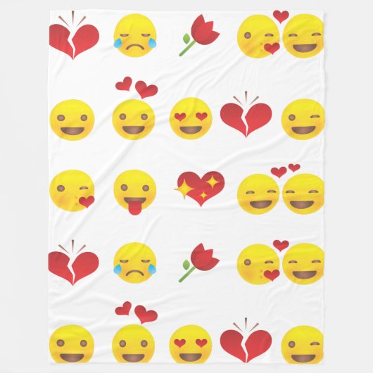 Polaire Couverture Valentine Emojis (Devant)