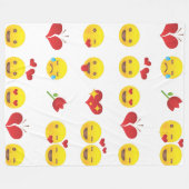 Polaire Couverture Valentine Emojis (Devant (Horizontal))