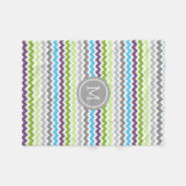 Polaire Couverture vert-bleu de monogramme de motif de (Devant (Horizontal))