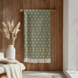 Polaire Couverture Vert Pastel Groovy Accent Floral des An