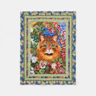 Polaire Couverture vintage d'art de chat de fleur de Louis