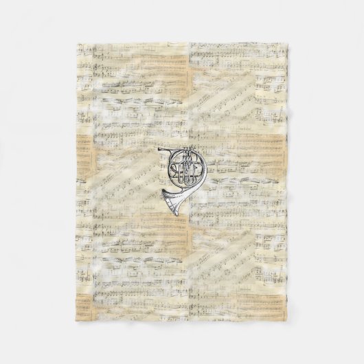 Polaire Couverture vintage d'ouatine de musique de feuille (Devant)